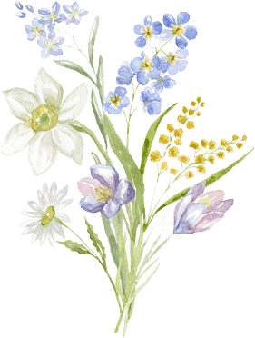 Watercolor blue spring