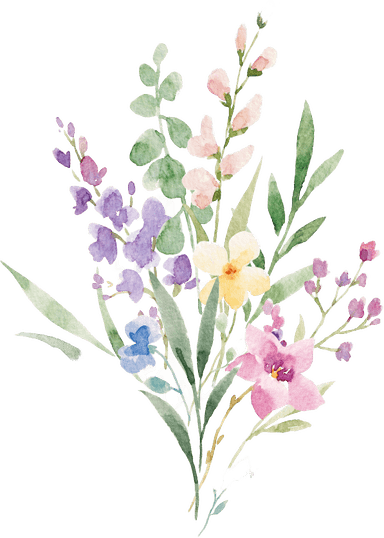 Watercolor wildflower spray
