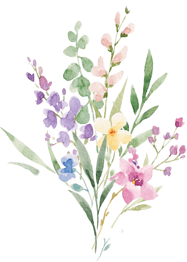 Watercolor wildflower spray